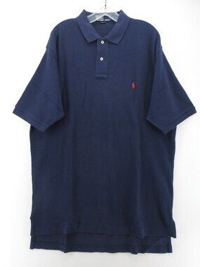 VGT Polo Ralph Lauren Polo Shirt XL Navy Thermal Waffle Red Pony 90s